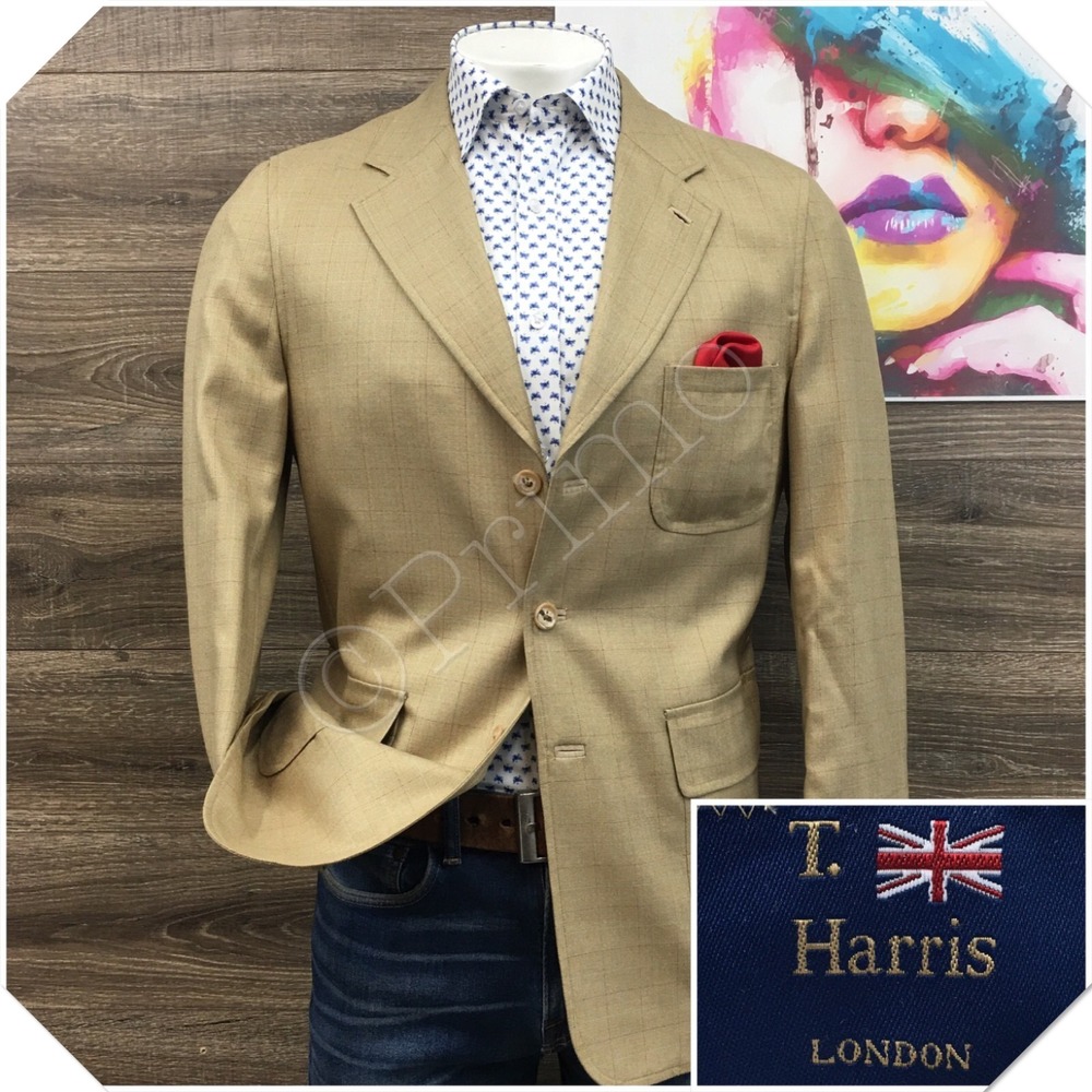T. HARRIS Mens Wool Silk Blazer Sport Coat Casual Jacket Size M (40R)  Suit